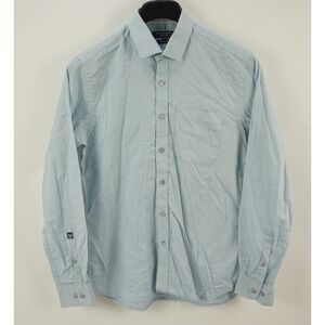 Urban Nomad Mens 40 Medium Slim Fit Woven Light Blue Long Sleeve Button Up Shirt